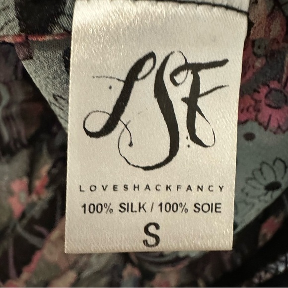 LoveShackFancy Silk Floral Spaghetti Strap Y2K Babydoll Top Size Small - Picture 9 of 10